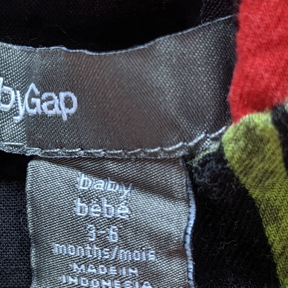 3-6 Months Baby Gap Cotton Red Poppy and Black Baby Girl Dress with Zip Up Back - Picture 5 of 5